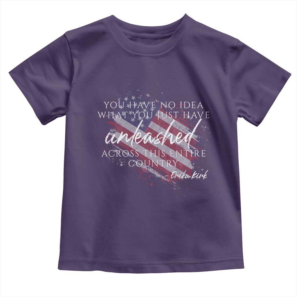 Charlie Kirk Memorial Toddler T Shirt Erika Kirk Quote Patriotism Faith Gods Merciful Love - Wonder Print Shop