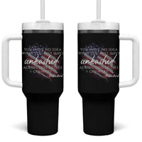 Charlie Kirk Memorial Tumbler With Handle Erika Kirk Quote Patriotism Faith Gods Merciful Love - Wonder Print Shop