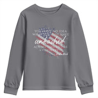 Charlie Kirk Memorial Youth Sweatshirt Erika Kirk Quote Patriotism Faith Gods Merciful Love - Wonder Print Shop