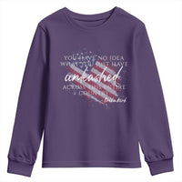 Charlie Kirk Memorial Youth Sweatshirt Erika Kirk Quote Patriotism Faith Gods Merciful Love - Wonder Print Shop