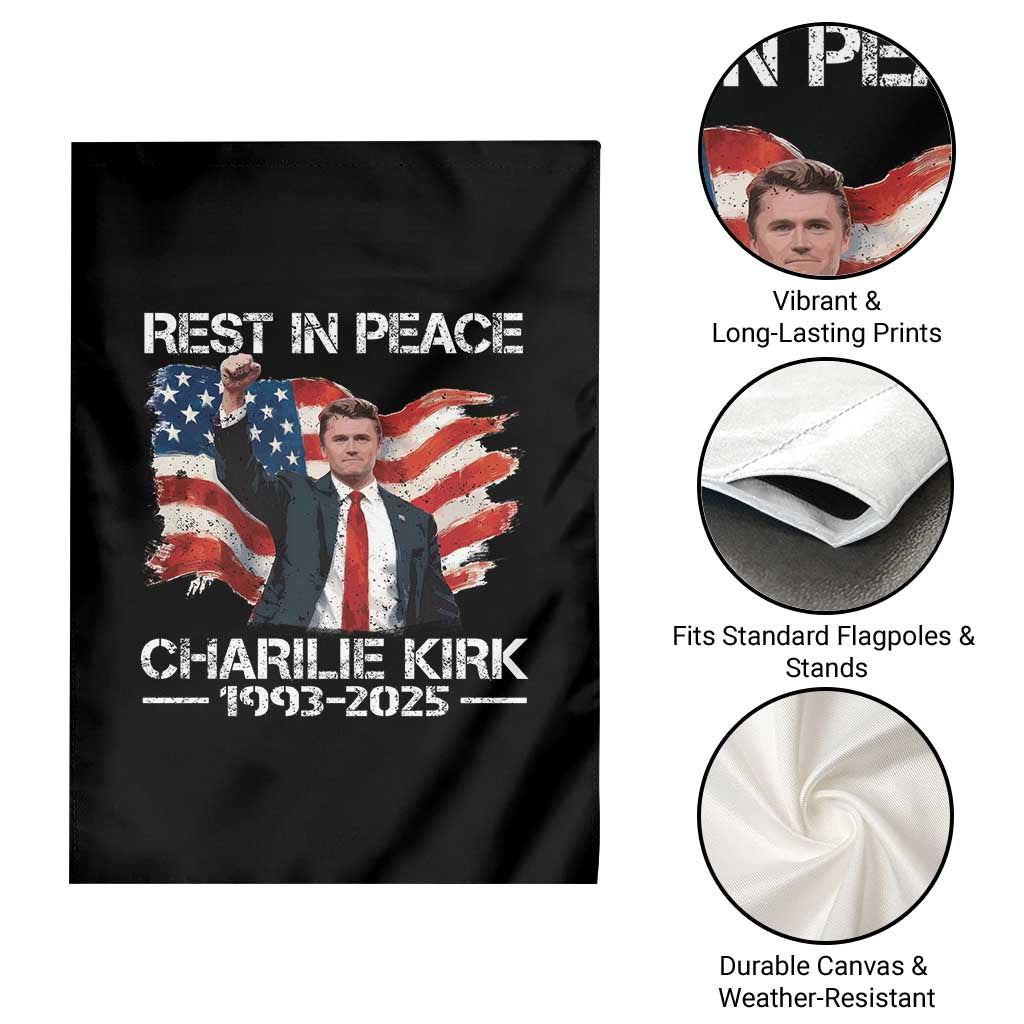 Rest in Peace Charlie Kirk Garden Flag Memorial Tribute Charlie A True Patriot USA Flag - Wonder Print Shop
