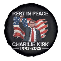 Rest in Peace Charlie Kirk Spare Tire Cover Memorial Tribute Charlie A True Patriot USA Flag - Wonder Print Shop