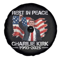 Rest in Peace Charlie Kirk Spare Tire Cover Memorial Tribute Charlie A True Patriot USA Flag - Wonder Print Shop
