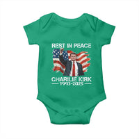 Rest in Peace Charlie Kirk Baby Onesie Memorial Tribute Charlie A True Patriot USA Flag - Wonder Print Shop