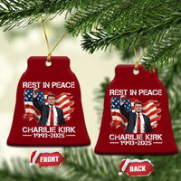 Rest in Peace Charlie Kirk Ceramic Ornament Memorial Tribute Charlie A True Patriot USA Flag - Wonder Print Shop