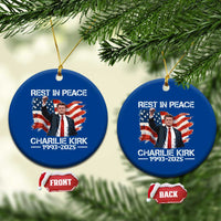 Rest in Peace Charlie Kirk Ceramic Ornament Memorial Tribute Charlie A True Patriot USA Flag - Wonder Print Shop