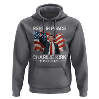 Rest in Peace Charlie Kirk Hoodie Memorial Tribute Charlie A True Patriot USA Flag - Wonder Print Shop
