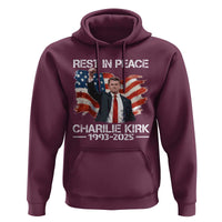 Rest in Peace Charlie Kirk Hoodie Memorial Tribute Charlie A True Patriot USA Flag - Wonder Print Shop