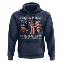 Rest in Peace Charlie Kirk Hoodie Memorial Tribute Charlie A True Patriot USA Flag - Wonder Print Shop