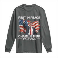 Rest in Peace Charlie Kirk Long Sleeve Shirt Memorial Tribute Charlie A True Patriot USA Flag - Wonder Print Shop