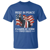 Rest in Peace Charlie Kirk T Shirt Memorial Tribute Charlie A True Patriot USA Flag - Wonder Print Shop