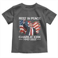 Rest in Peace Charlie Kirk Toddler T Shirt Memorial Tribute Charlie A True Patriot USA Flag - Wonder Print Shop