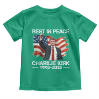 Rest in Peace Charlie Kirk Toddler T Shirt Memorial Tribute Charlie A True Patriot USA Flag - Wonder Print Shop