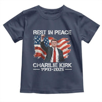 Rest in Peace Charlie Kirk Toddler T Shirt Memorial Tribute Charlie A True Patriot USA Flag - Wonder Print Shop