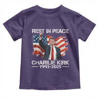 Rest in Peace Charlie Kirk Toddler T Shirt Memorial Tribute Charlie A True Patriot USA Flag - Wonder Print Shop