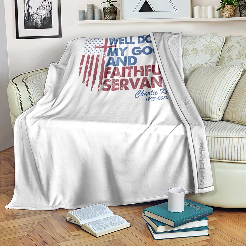 Charlie Kirk Throw Blanket Fear Not Mens Christian Memorial Tribute Charlie Cross US Flag - Wonder Print Shop