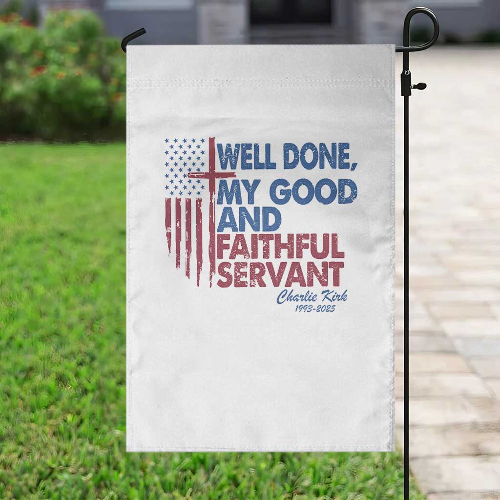 Charlie Kirk Garden Flag Fear Not Mens Christian Memorial Tribute Charlie Cross US Flag - Wonder Print Shop