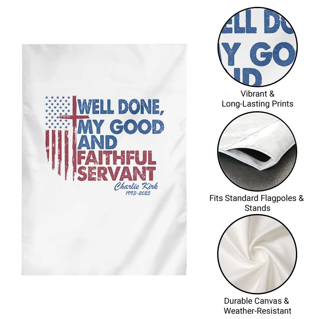 Charlie Kirk Garden Flag Fear Not Mens Christian Memorial Tribute Charlie Cross US Flag - Wonder Print Shop