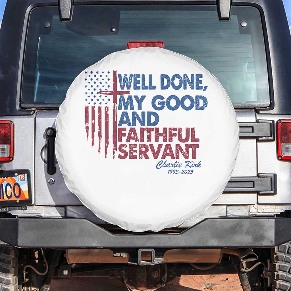 Charlie Kirk Spare Tire Cover Fear Not Mens Christian Memorial Tribute Charlie Cross US Flag - Wonder Print Shop
