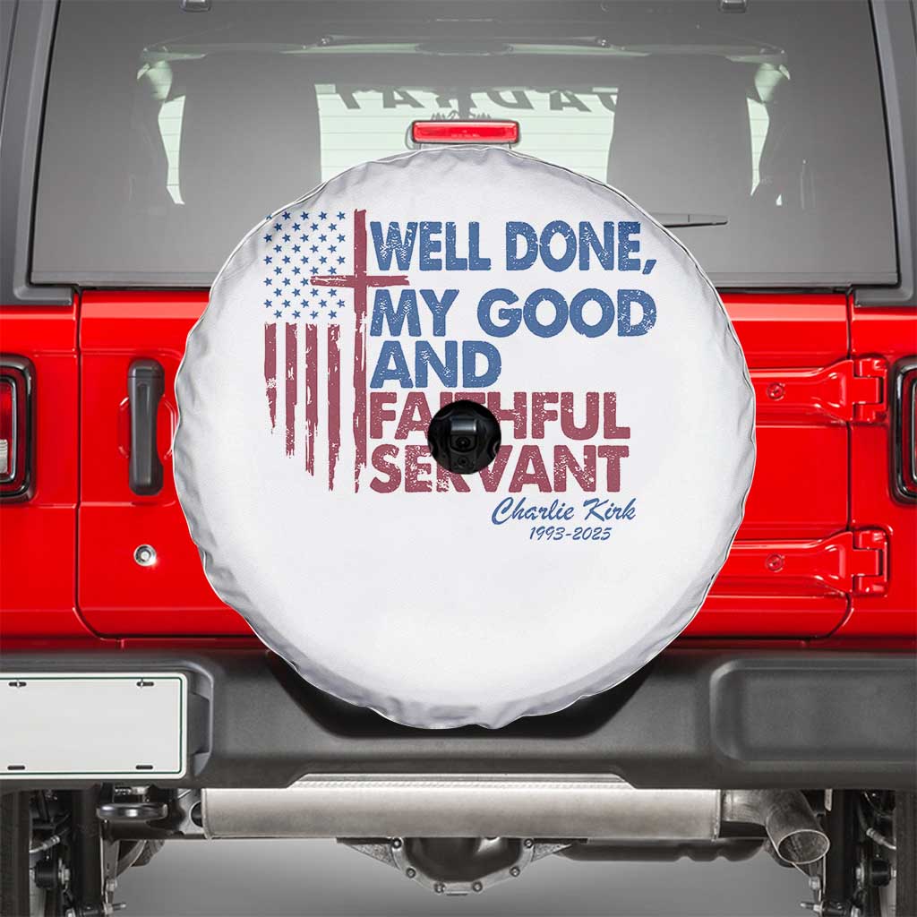 Charlie Kirk Spare Tire Cover Fear Not Mens Christian Memorial Tribute Charlie Cross US Flag - Wonder Print Shop