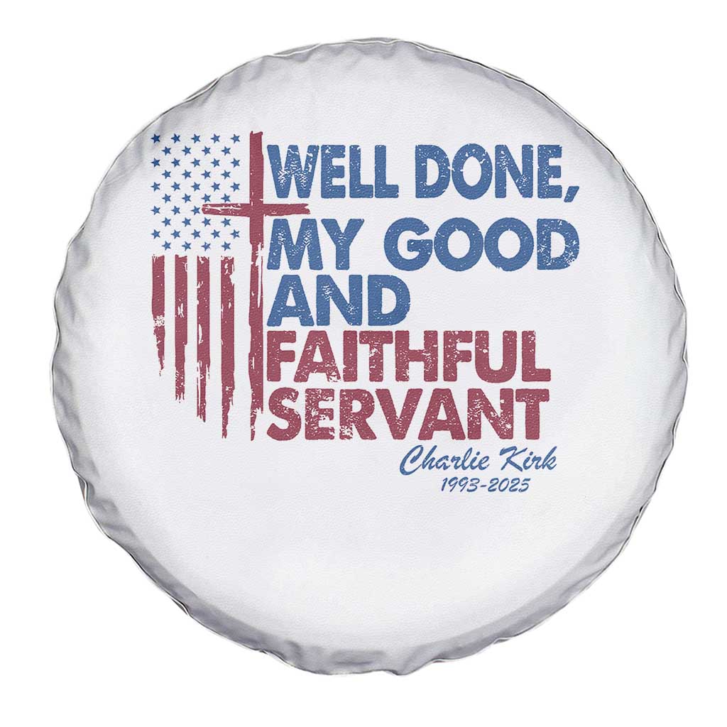Charlie Kirk Spare Tire Cover Fear Not Mens Christian Memorial Tribute Charlie Cross US Flag - Wonder Print Shop