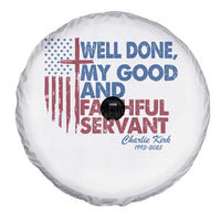 Charlie Kirk Spare Tire Cover Fear Not Mens Christian Memorial Tribute Charlie Cross US Flag - Wonder Print Shop