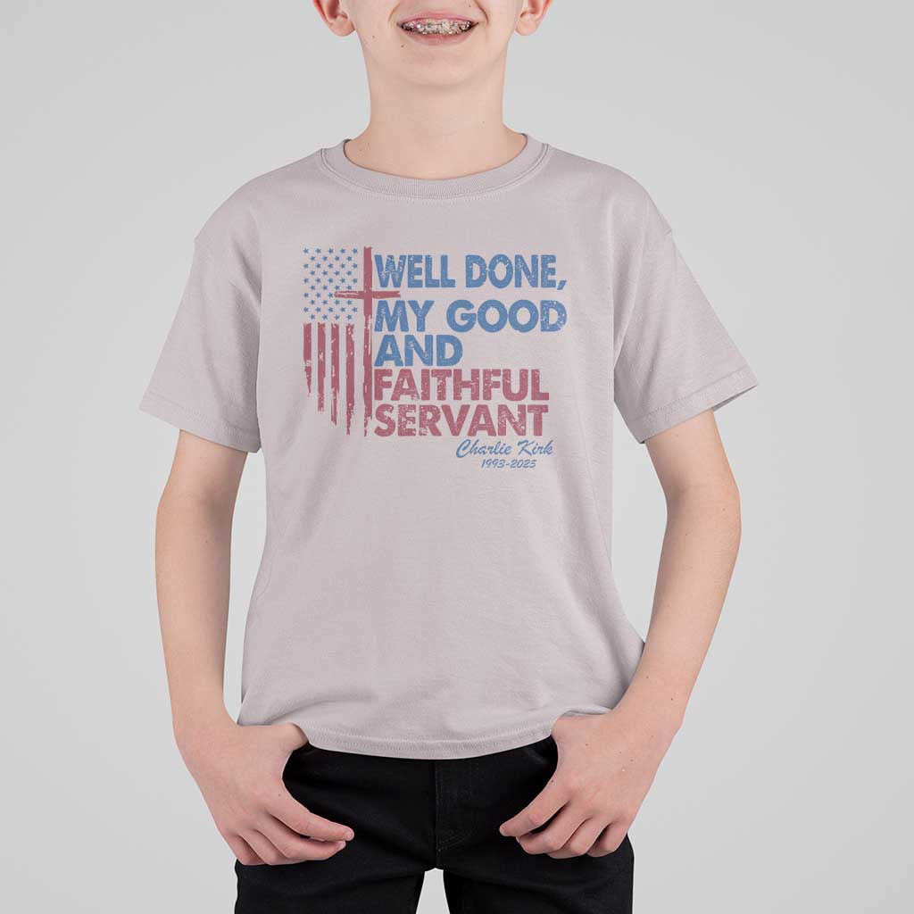 Charlie Kirk T Shirt For Kid Fear Not Mens Christian Memorial Tribute Charlie Cross US Flag - Wonder Print Shop