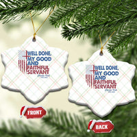 Charlie Kirk Ceramic Ornament Fear Not Mens Christian Memorial Tribute Charlie Cross US Flag - Wonder Print Shop