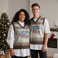 Charlie Kirk V-Neck Knit Sweater Vest Fear Not Mens Christian Memorial Tribute Charlie Cross US Flag - Wonder Print Shop