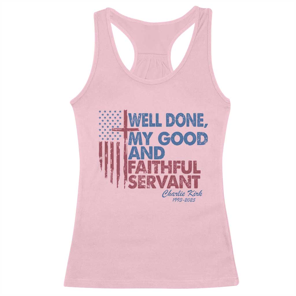 Charlie Kirk Racerback Tank Top Fear Not Mens Christian Memorial Tribute Charlie Cross US Flag - Wonder Print Shop