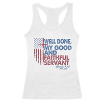 Charlie Kirk Racerback Tank Top Fear Not Mens Christian Memorial Tribute Charlie Cross US Flag - Wonder Print Shop