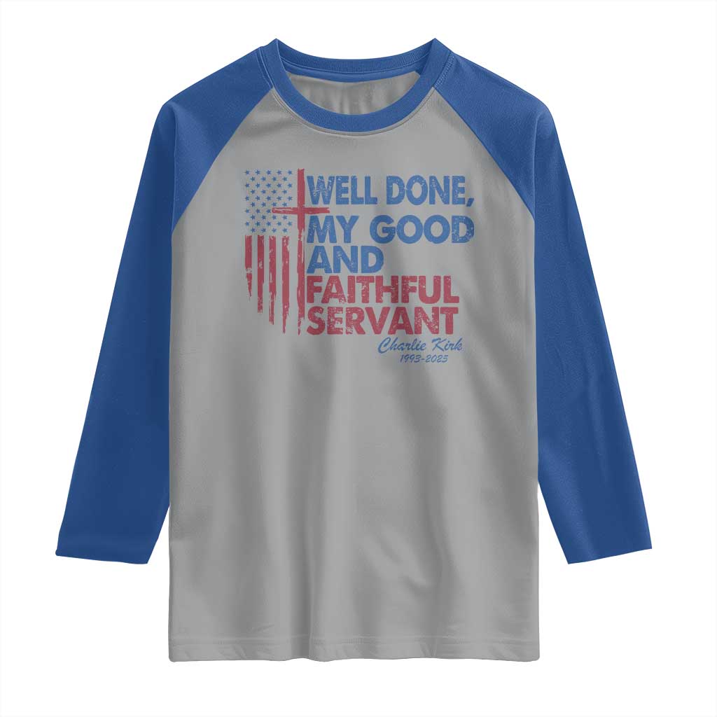 Charlie Kirk Raglan Shirt Fear Not Mens Christian Memorial Tribute Charlie Cross US Flag - Wonder Print Shop