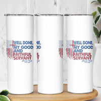 Charlie Kirk Skinny Tumbler Fear Not Mens Christian Memorial Tribute Charlie Cross US Flag - Wonder Print Shop