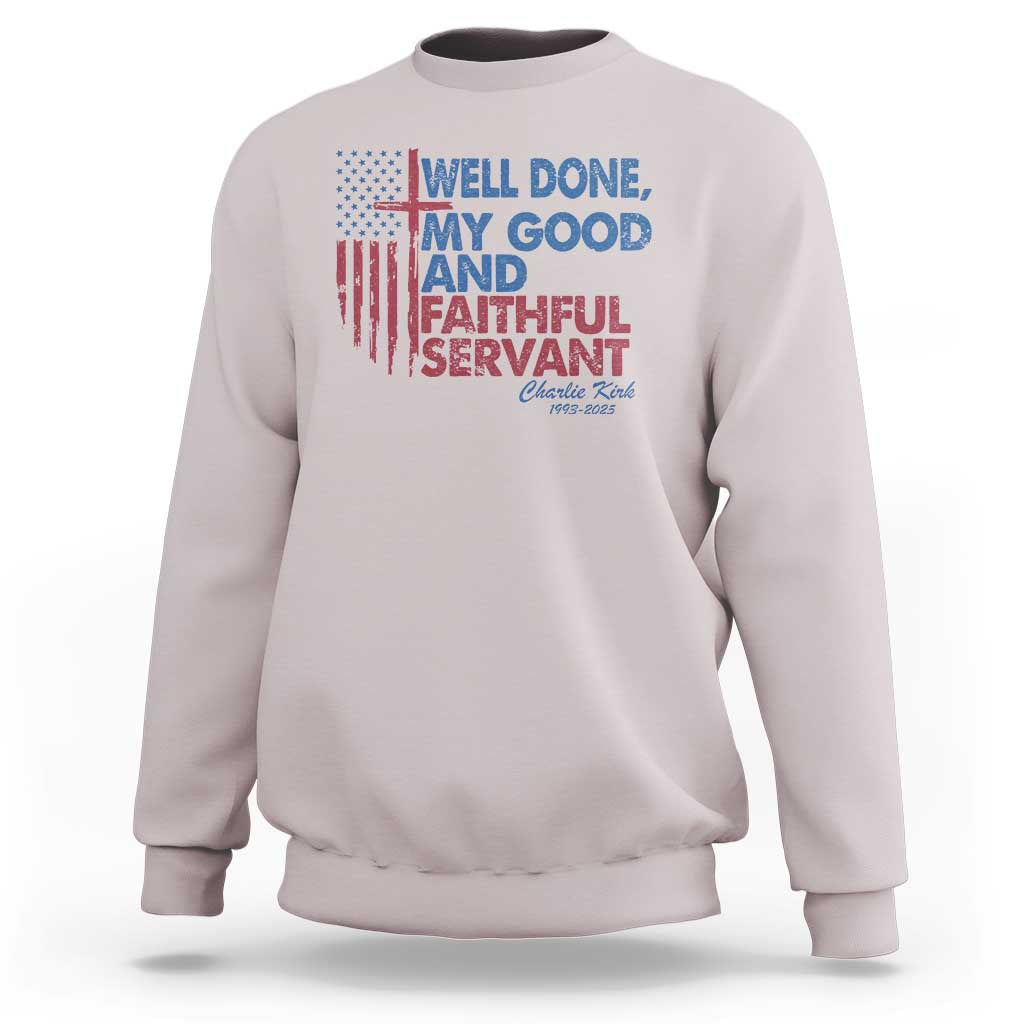 Charlie Kirk Sweatshirt Fear Not Mens Christian Memorial Tribute Charlie Cross US Flag - Wonder Print Shop