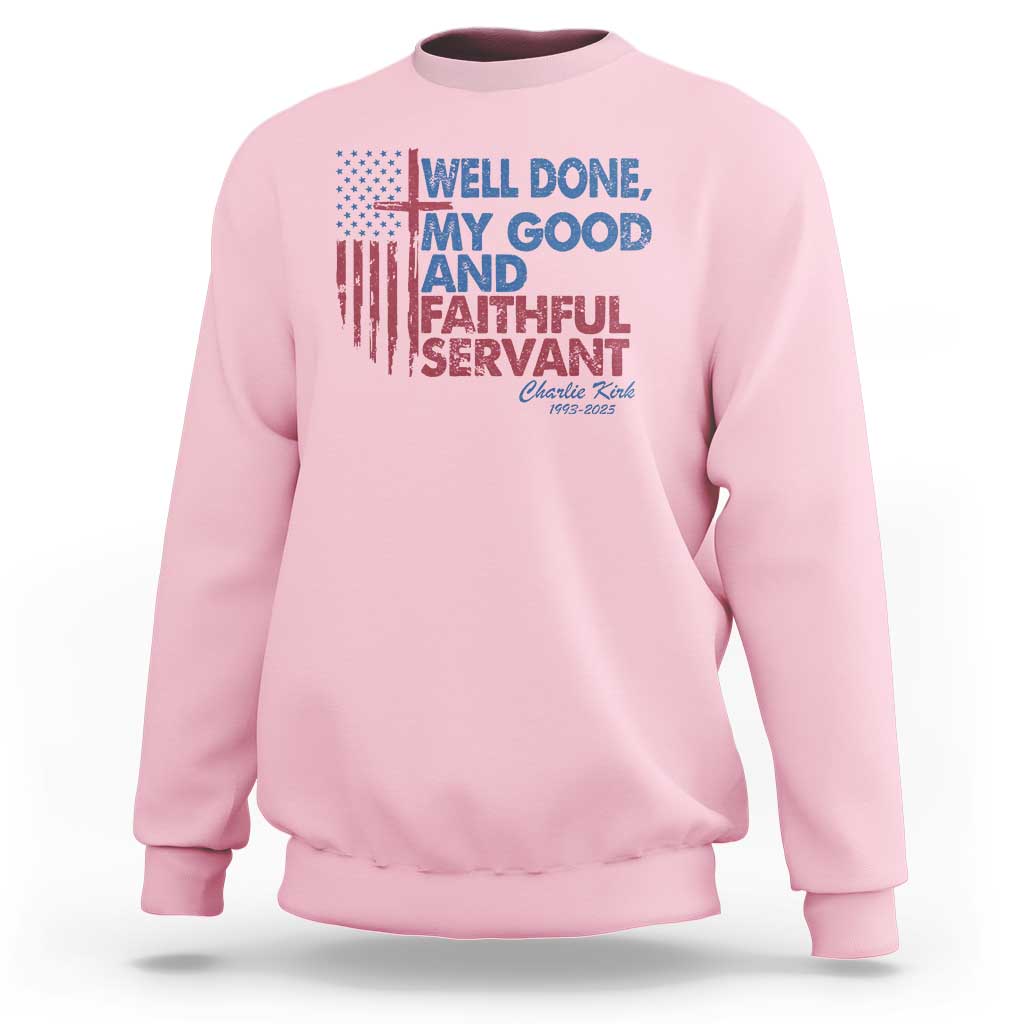 Charlie Kirk Sweatshirt Fear Not Mens Christian Memorial Tribute Charlie Cross US Flag - Wonder Print Shop