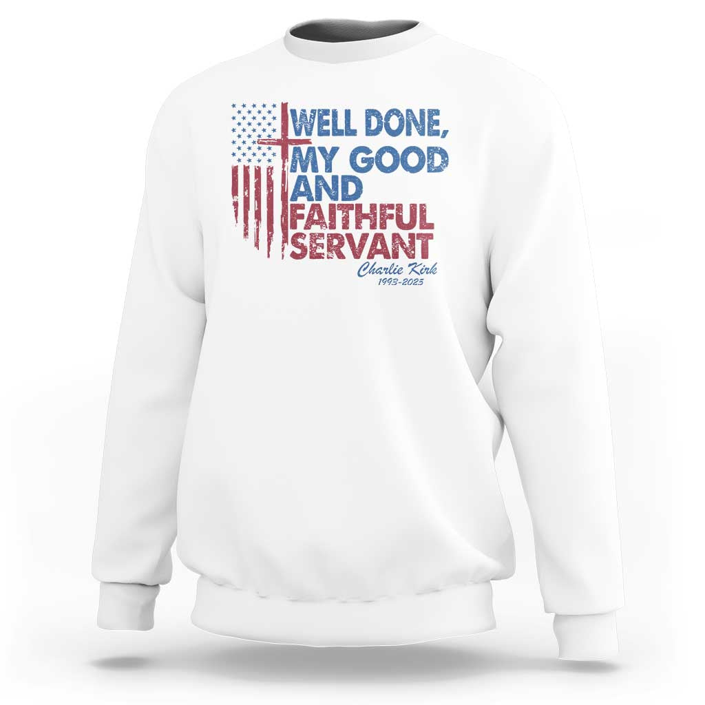 Charlie Kirk Sweatshirt Fear Not Mens Christian Memorial Tribute Charlie Cross US Flag - Wonder Print Shop