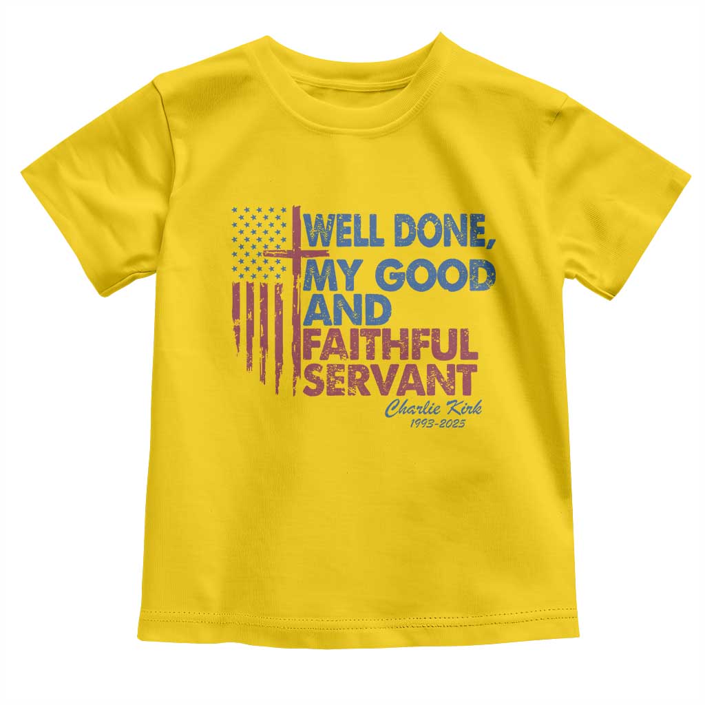 Charlie Kirk Toddler T Shirt Fear Not Mens Christian Memorial Tribute Charlie Cross US Flag - Wonder Print Shop