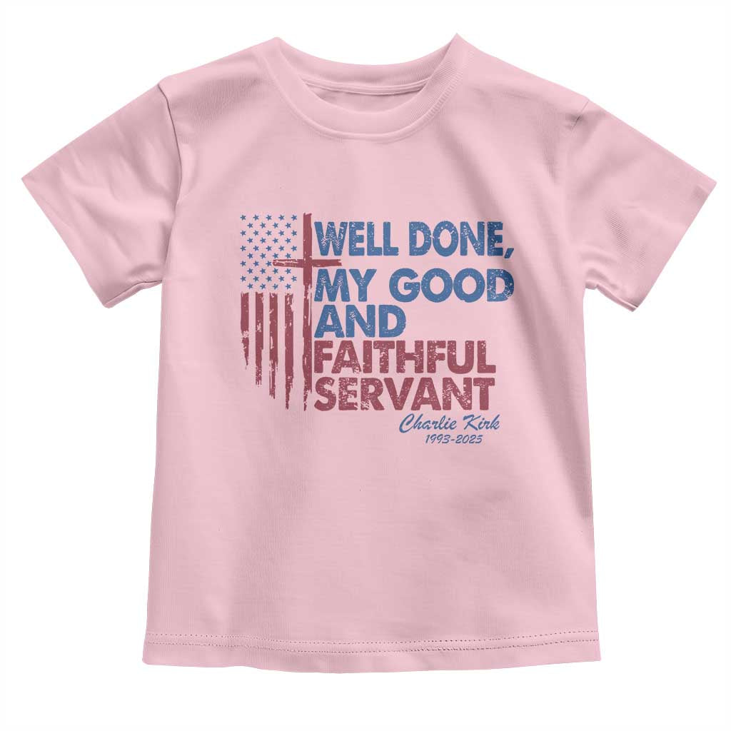 Charlie Kirk Toddler T Shirt Fear Not Mens Christian Memorial Tribute Charlie Cross US Flag - Wonder Print Shop