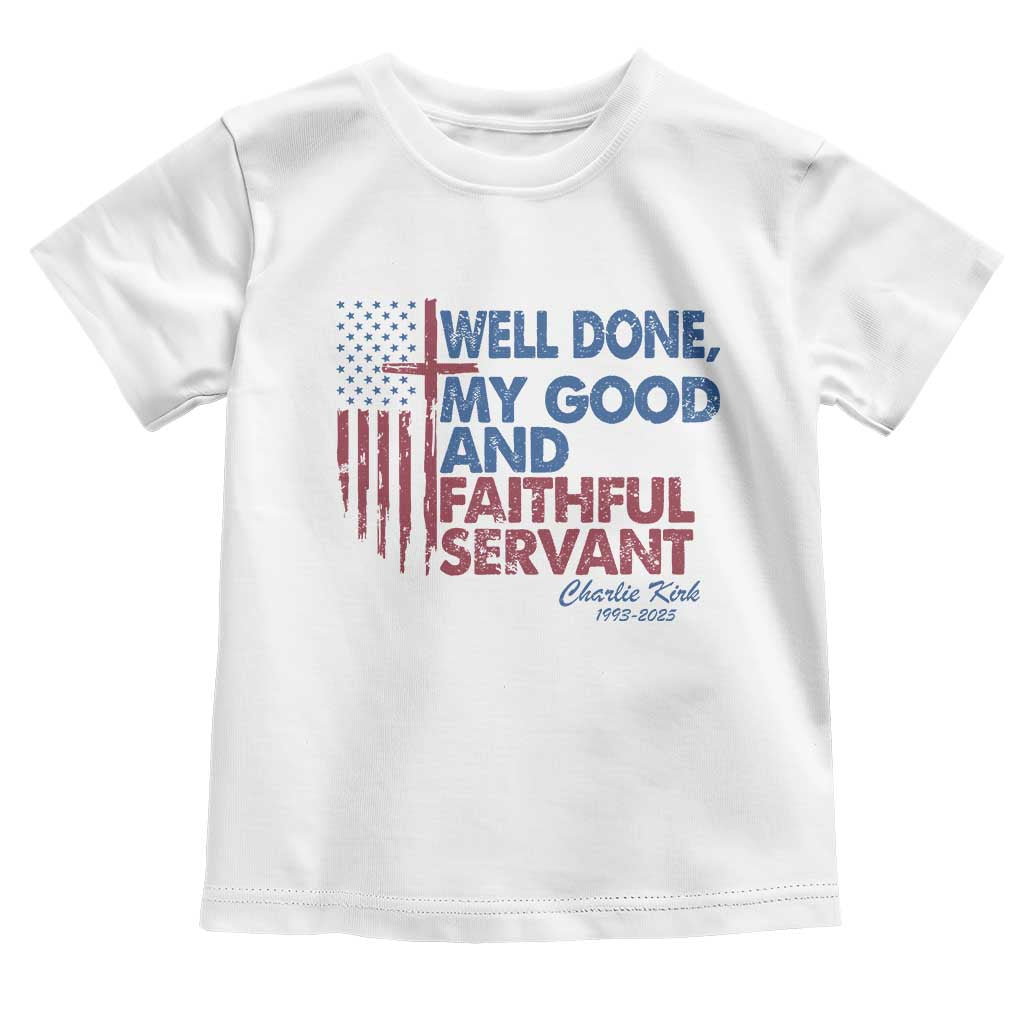 Charlie Kirk Toddler T Shirt Fear Not Mens Christian Memorial Tribute Charlie Cross US Flag - Wonder Print Shop