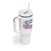 Charlie Kirk Tumbler With Handle Fear Not Mens Christian Memorial Tribute Charlie Cross US Flag - Wonder Print Shop