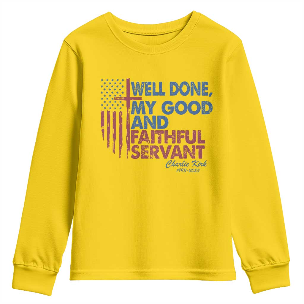 Charlie Kirk Youth Sweatshirt Fear Not Mens Christian Memorial Tribute Charlie Cross US Flag - Wonder Print Shop
