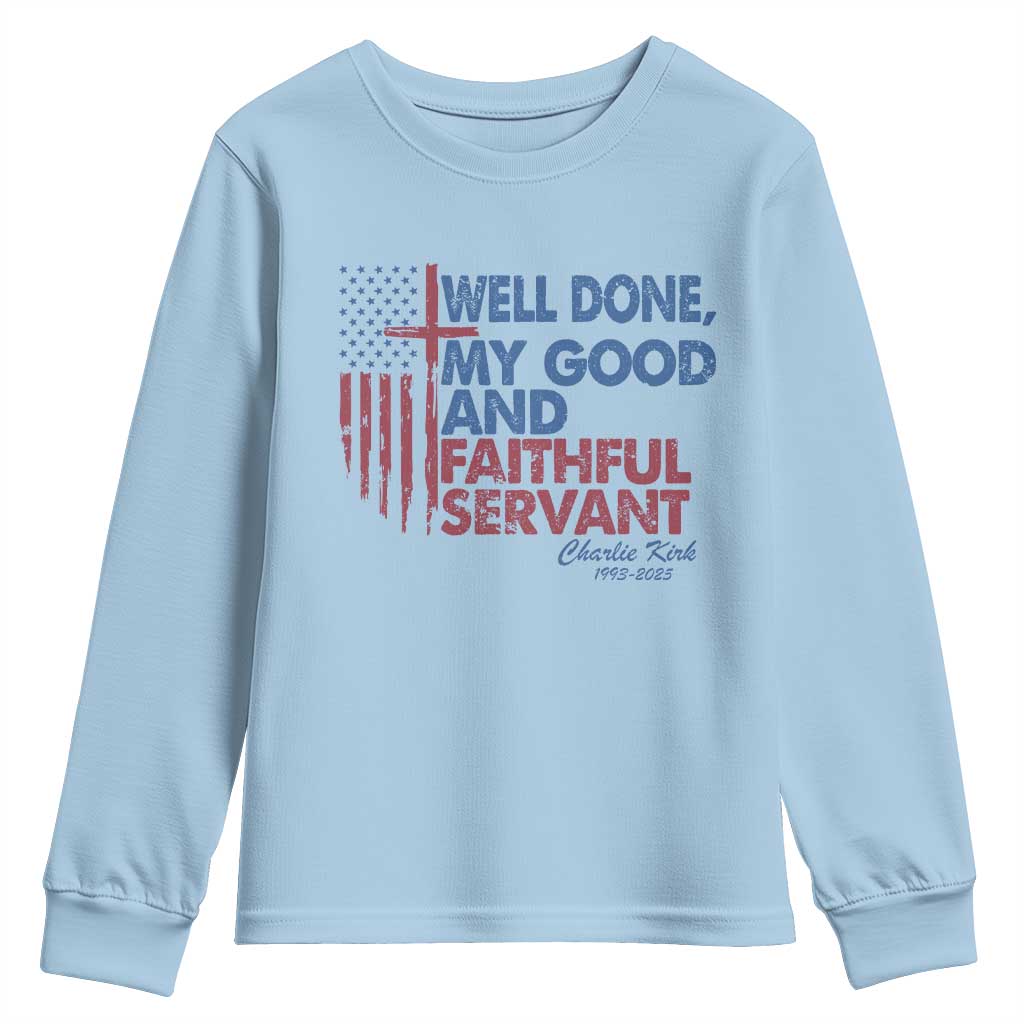 Charlie Kirk Youth Sweatshirt Fear Not Mens Christian Memorial Tribute Charlie Cross US Flag - Wonder Print Shop