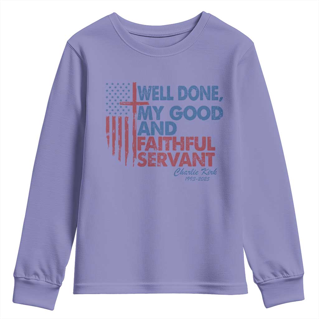 Charlie Kirk Youth Sweatshirt Fear Not Mens Christian Memorial Tribute Charlie Cross US Flag - Wonder Print Shop