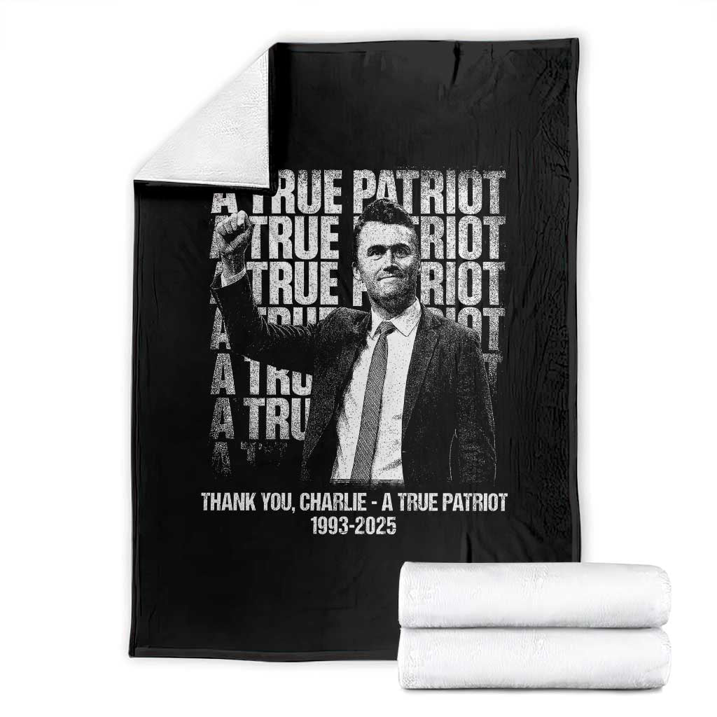 Charlie Kirk Freedom Throw Blanket Vintage A True Patriot Patriotic American - Wonder Print Shop