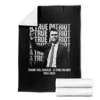 Charlie Kirk Freedom Throw Blanket Vintage A True Patriot Patriotic American - Wonder Print Shop