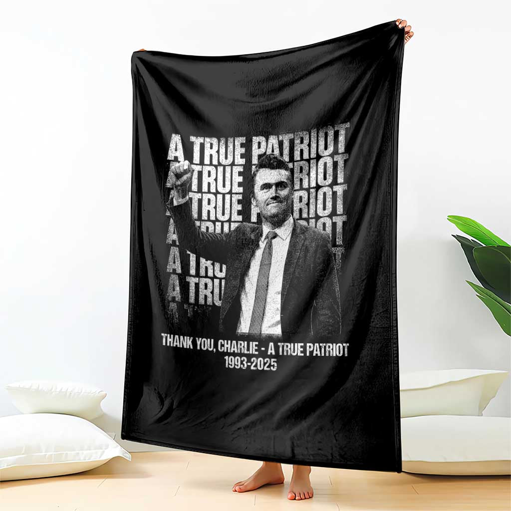 Charlie Kirk Freedom Throw Blanket Vintage A True Patriot Patriotic American - Wonder Print Shop