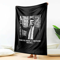 Charlie Kirk Freedom Throw Blanket Vintage A True Patriot Patriotic American - Wonder Print Shop