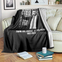 Charlie Kirk Freedom Throw Blanket Vintage A True Patriot Patriotic American - Wonder Print Shop