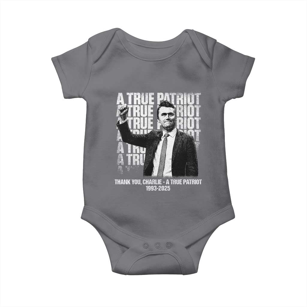 Charlie Kirk Freedom Baby Onesie Vintage A True Patriot Patriotic American - Wonder Print Shop
