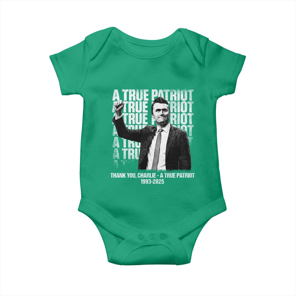Charlie Kirk Freedom Baby Onesie Vintage A True Patriot Patriotic American - Wonder Print Shop